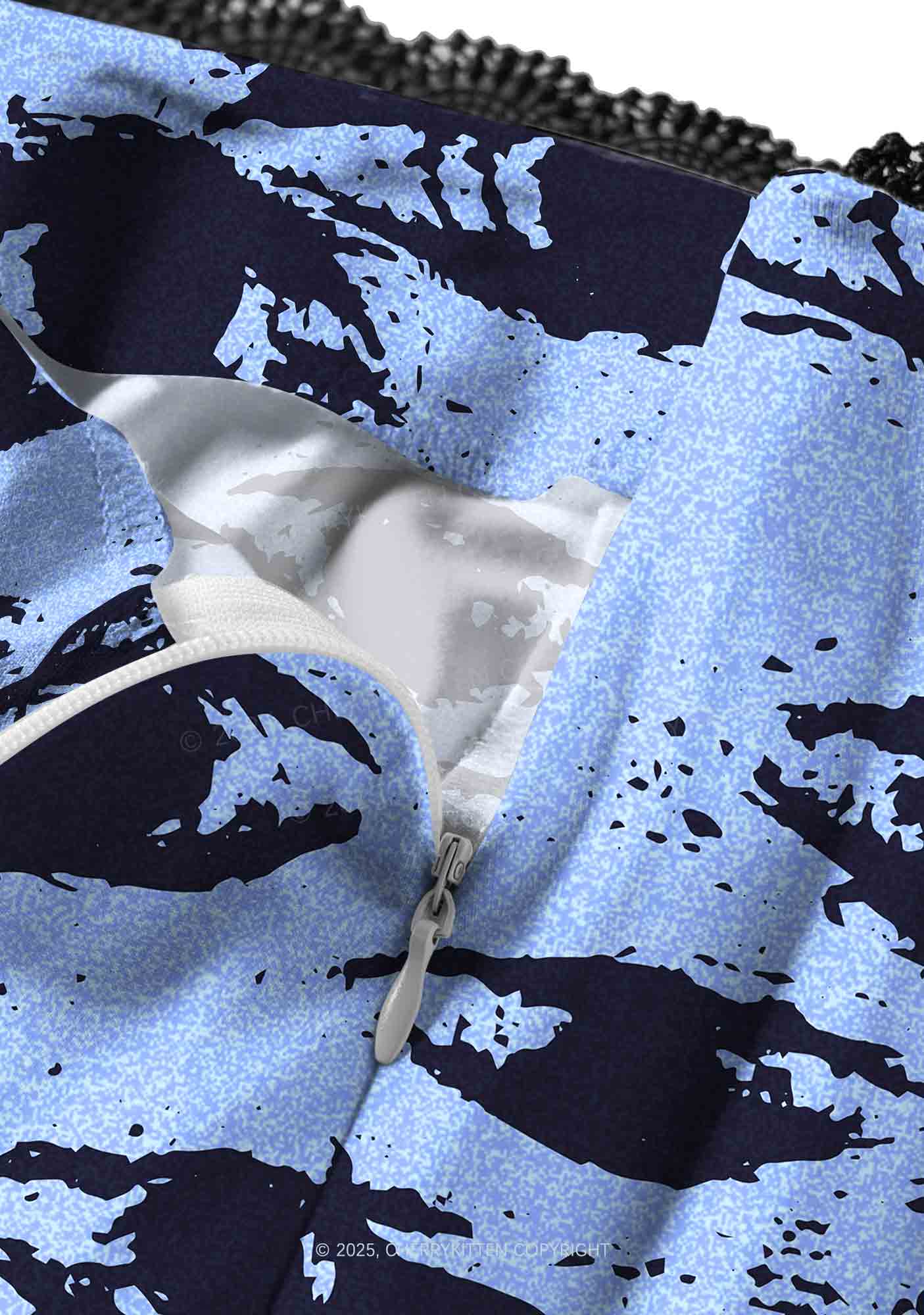 Eyes In The Blue Y2K Print Midi Skirt Cherrykitten