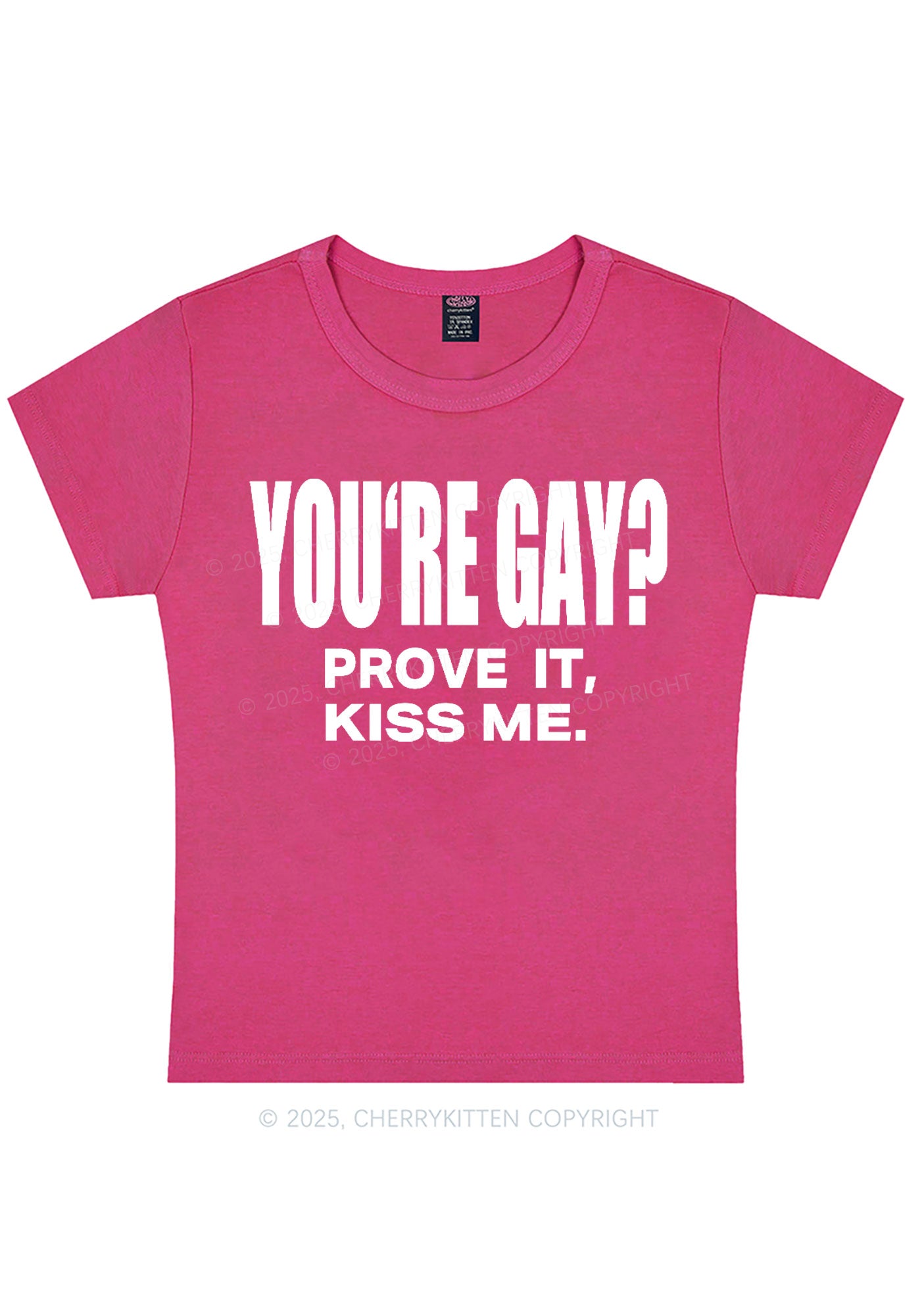 Prove It kiss Me Pride Y2K Baby Tee Cherrykitten