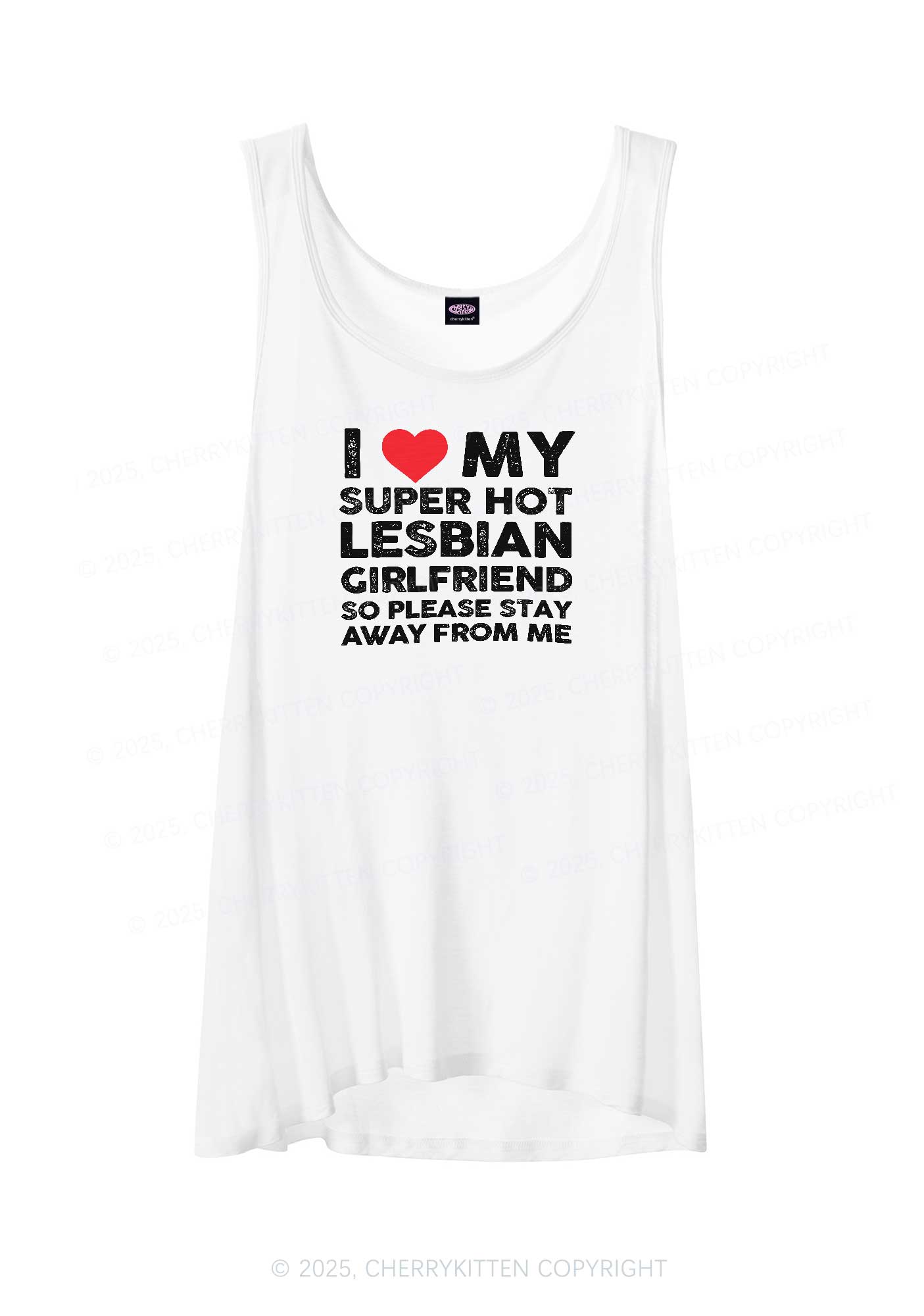 I Love My Hot GF Pride Y2K Sheer Boyfriend Tank Cherrykitten