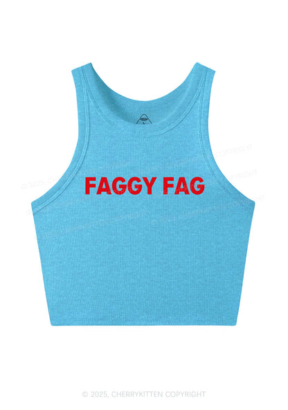 Faggy Fag Pride Y2K Crop Tank Top Cherrykitten