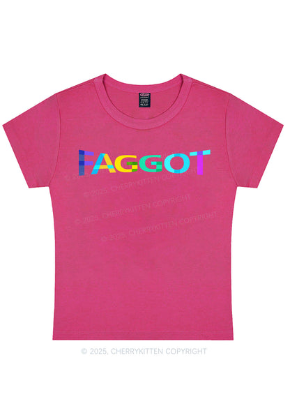 Colorful Faggot Pride Y2K Baby Tee Cherrykitten