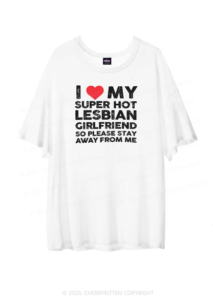 I Love My Hot GF Pride Y2K Sheer Boyfriend Tee Cherrykitten