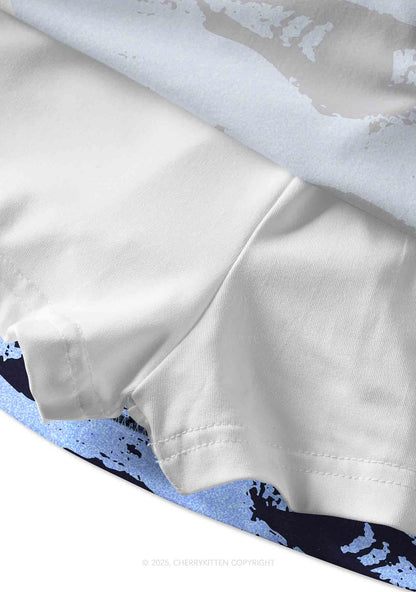Eyes In The Blue Y2K Print Mini Skirt Cherrykitten