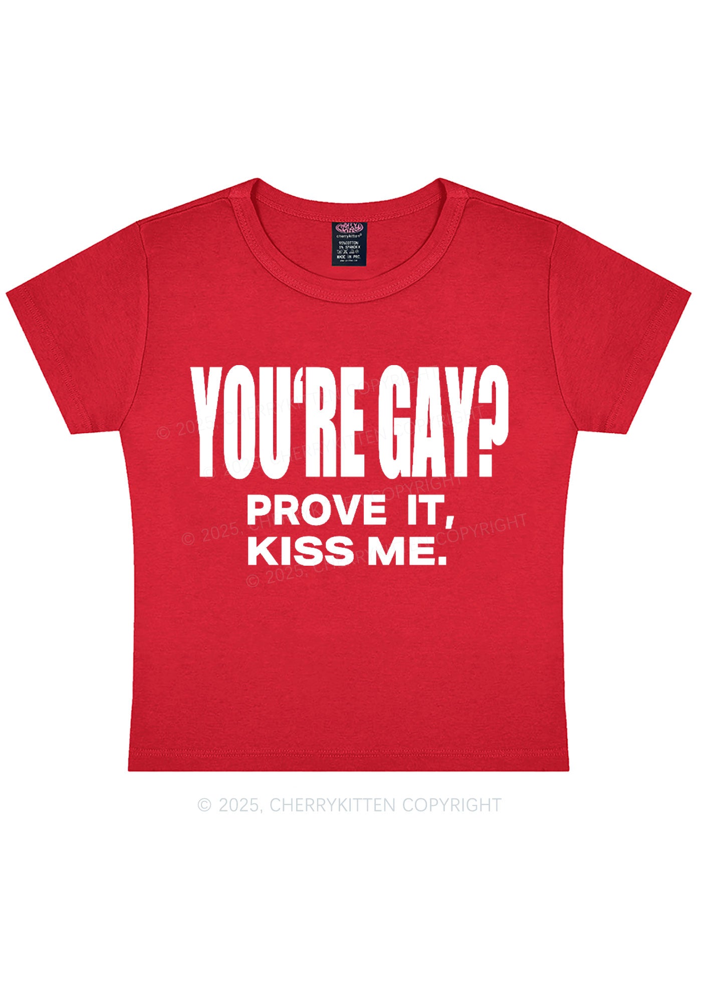 Prove It kiss Me Pride Y2K Baby Tee Cherrykitten
