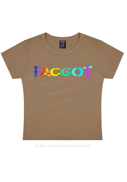 Colorful Faggot Pride Y2K Baby Tee Cherrykitten