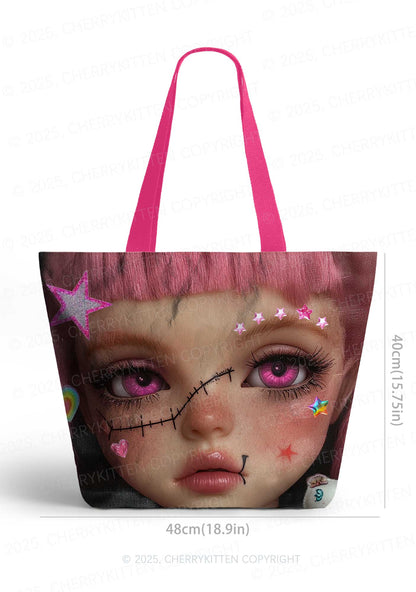 Pink Doll Y2K Tyvek Tote Bags Cherrykitten