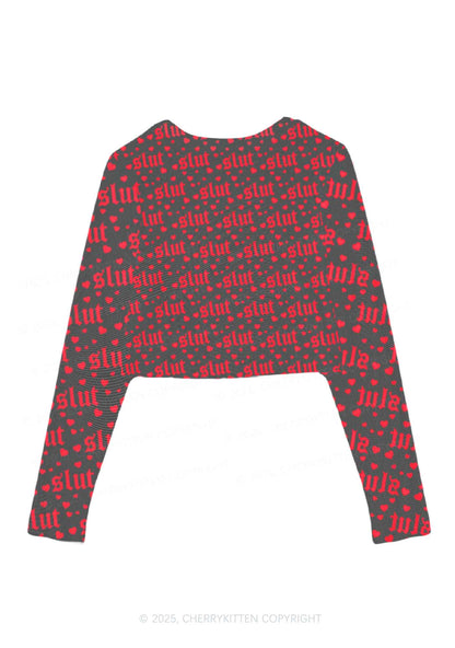 Black Slxt Y2K Mesh Long Sleeve Crop Top Cherrykitten