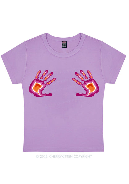 Lesbian Thermal Hands Y2K Baby Tee Cherrykitten