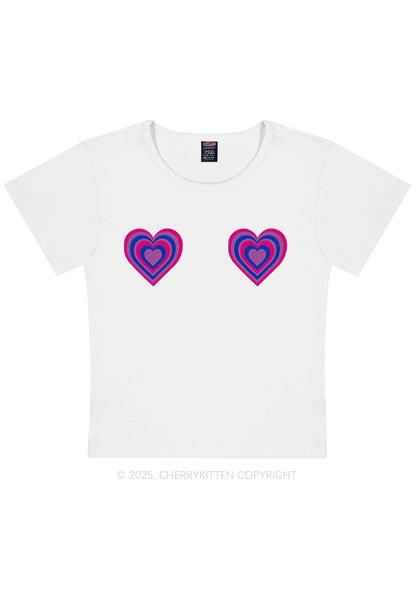 Bisexual Heart Pride Y2K Baby Tee Cherrykitten