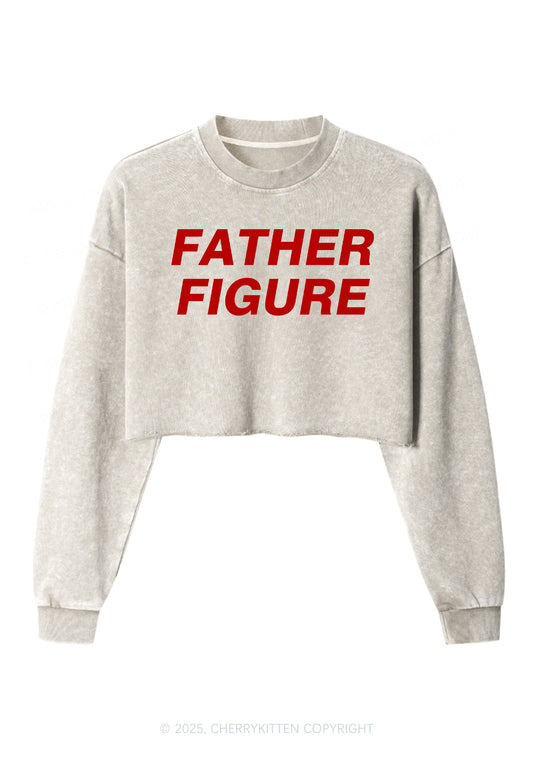 Father Figure Y2K Crop Washed Sweatshirts Cherrykitten