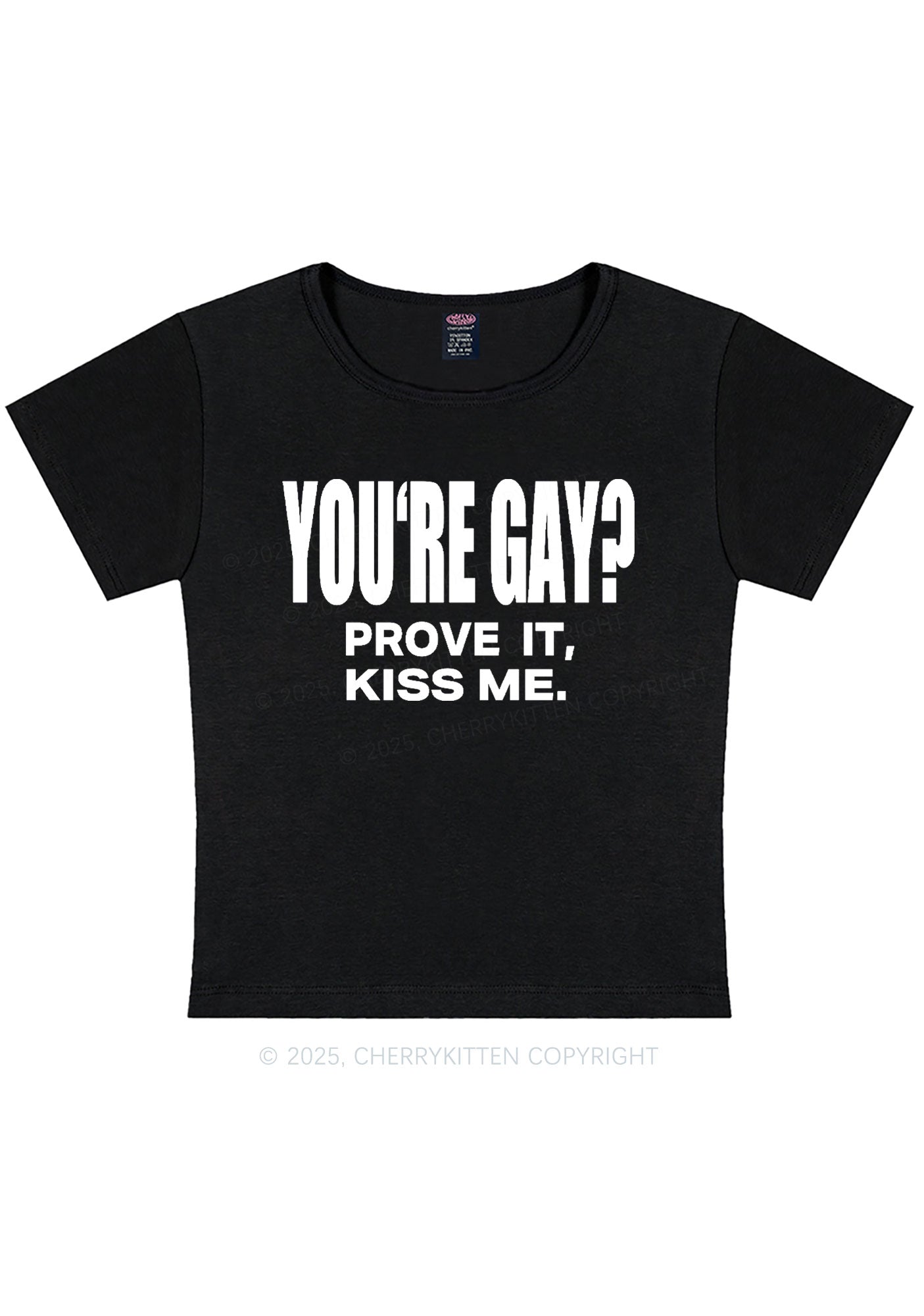 Prove It kiss Me Pride Y2K Baby Tee Cherrykitten