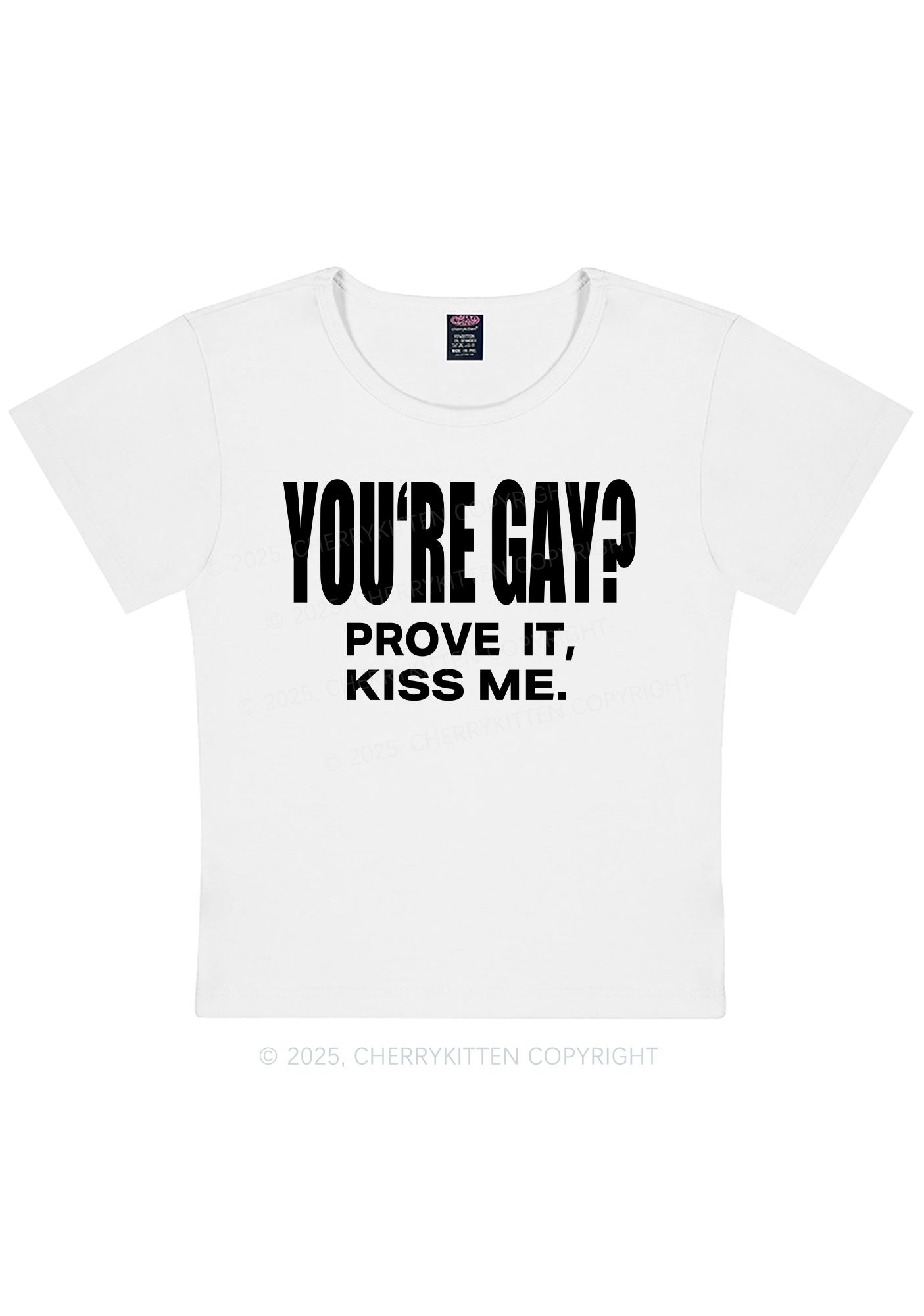 Prove It kiss Me Pride Y2K Baby Tee Cherrykitten