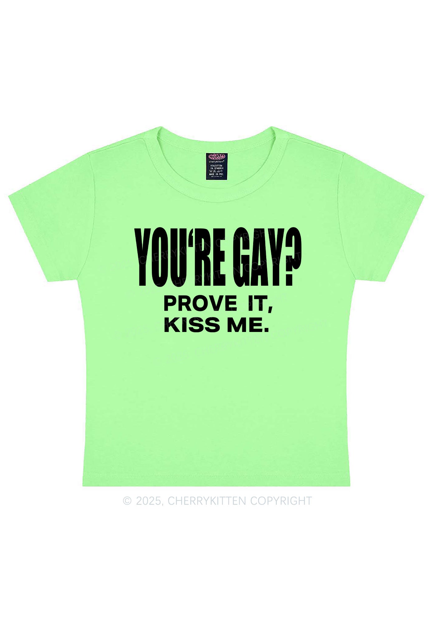 Prove It kiss Me Pride Y2K Baby Tee Cherrykitten