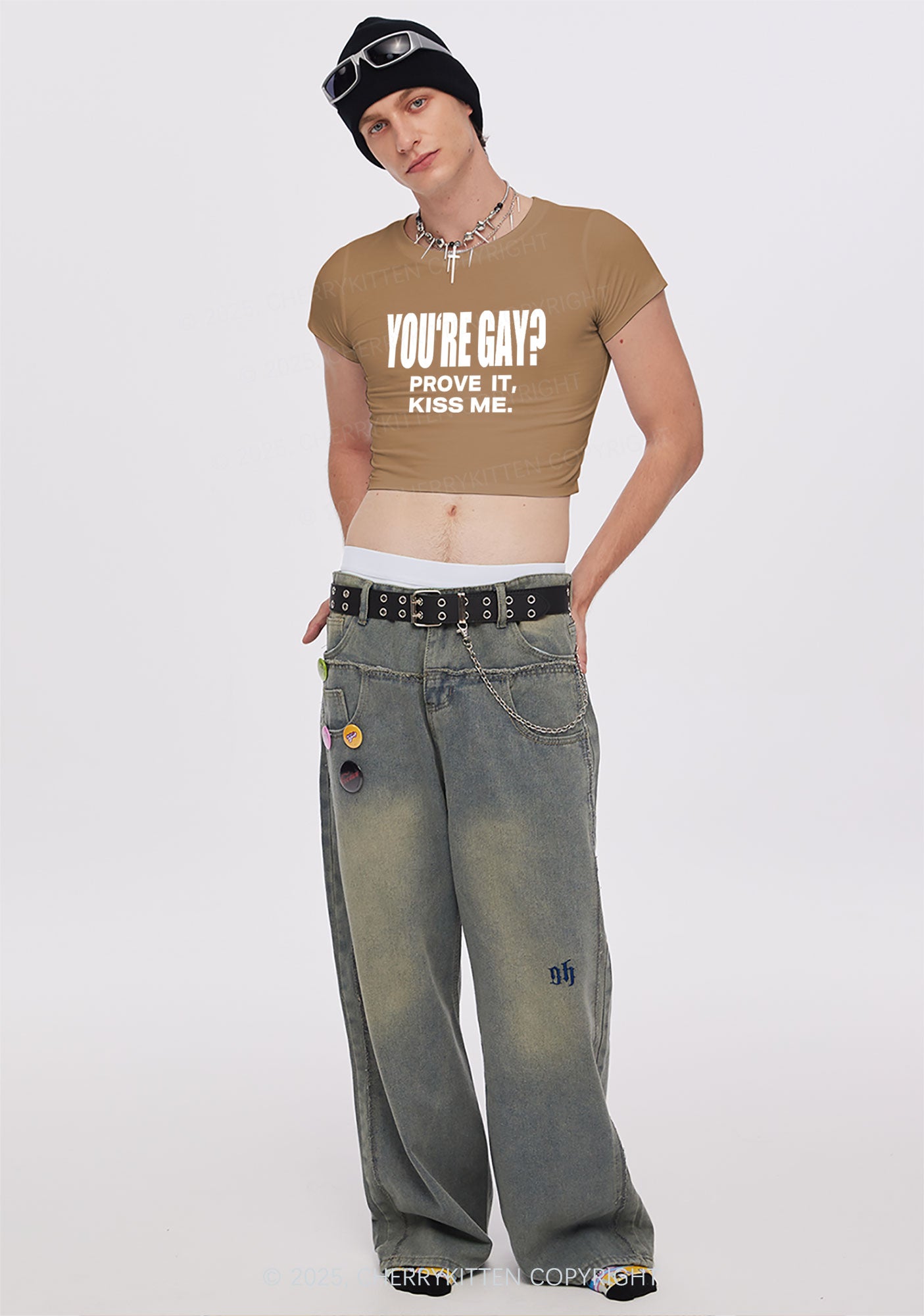 Prove It kiss Me Pride Y2K Baby Tee Cherrykitten