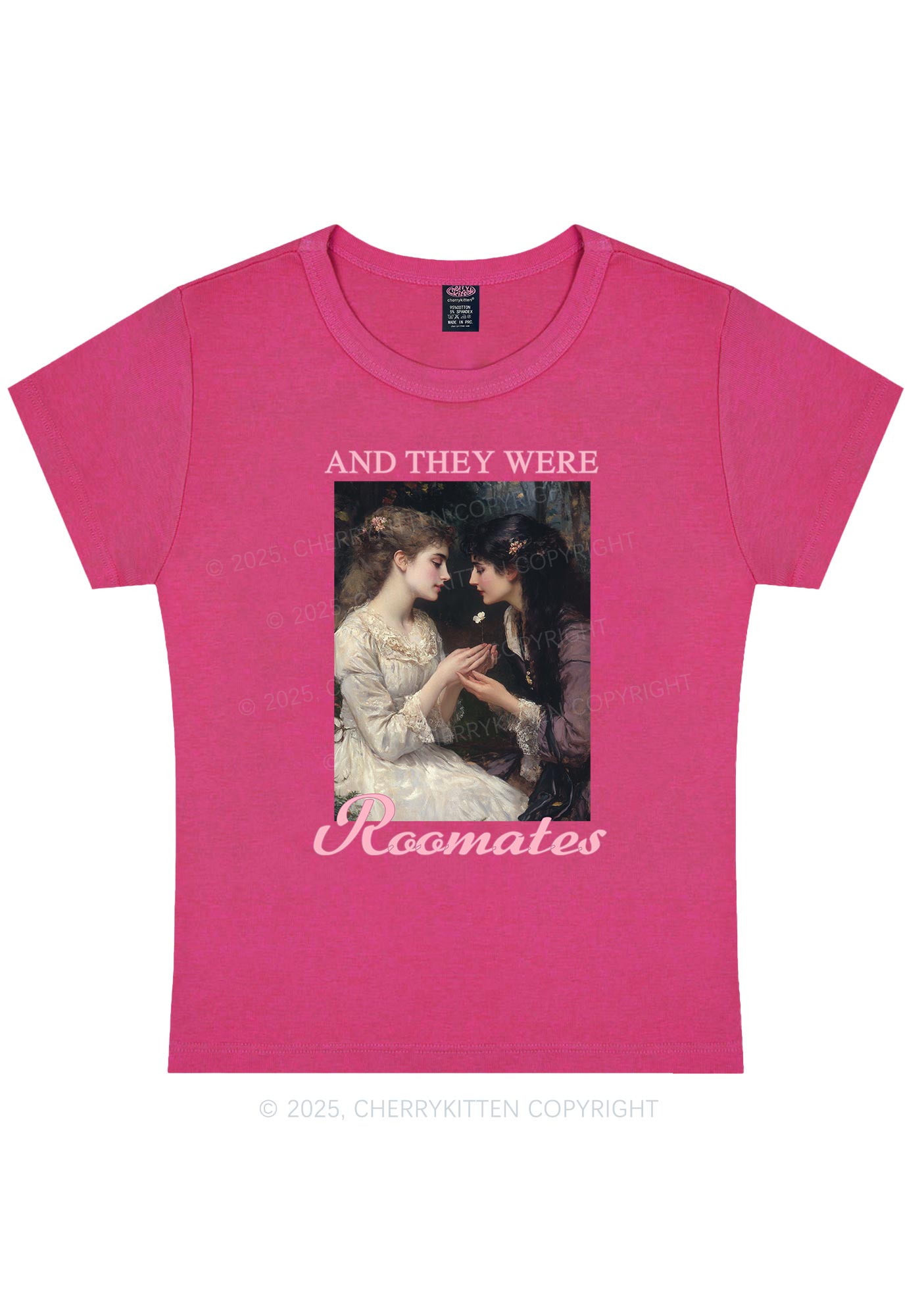 They Were Roomates Pride Y2K Baby Tee Cherrykitten
