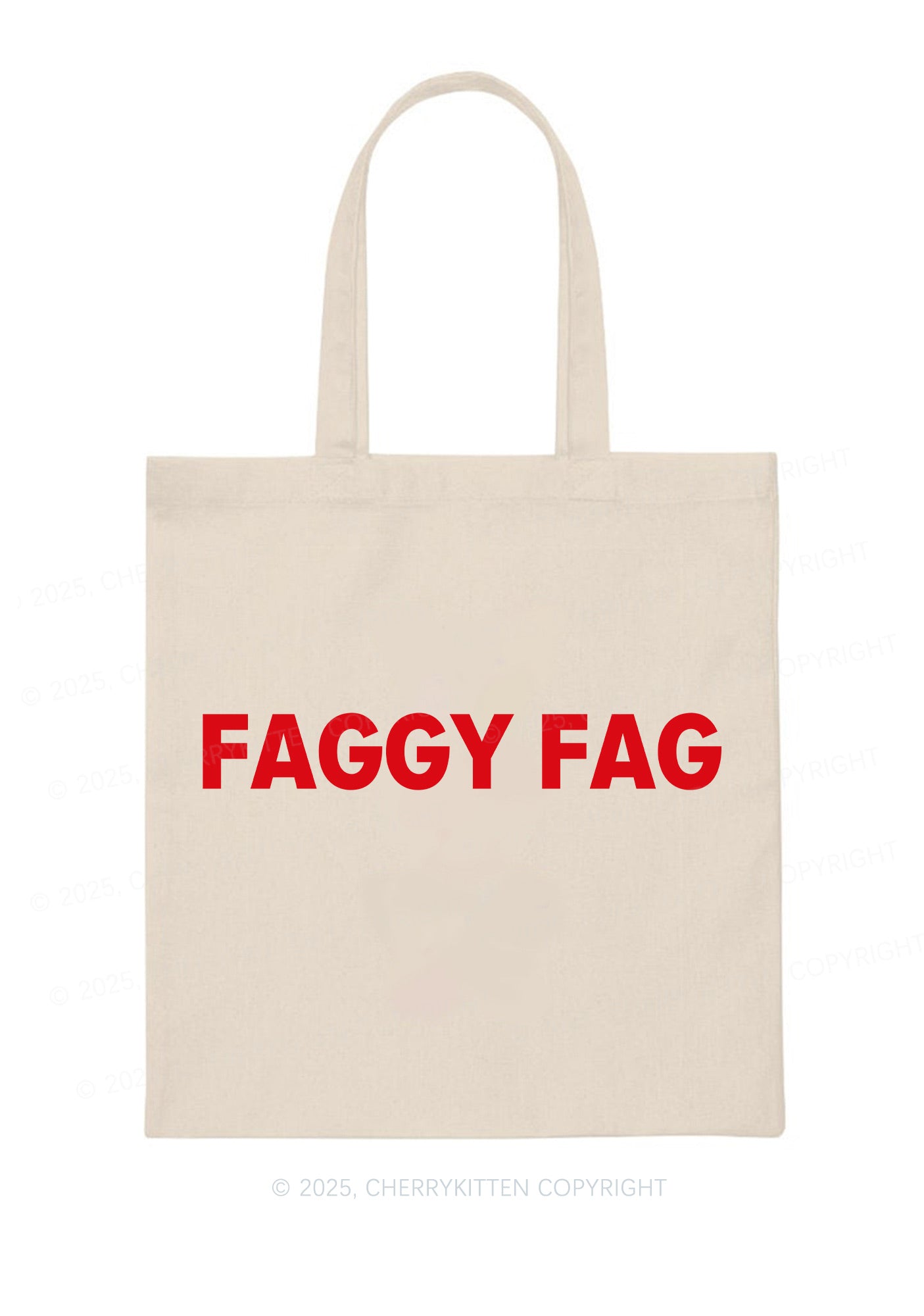 Faggy Fag Pride Y2K Canvas Tote Bag Cherrykitten