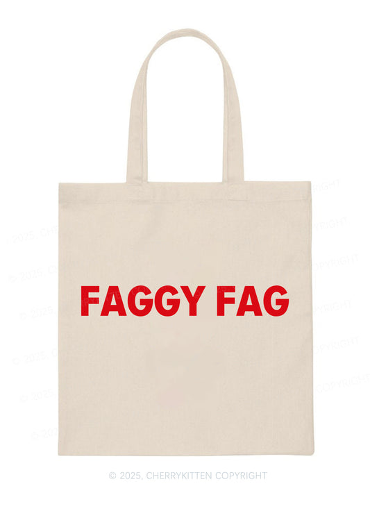 Faggy Fag Pride Y2K Canvas Tote Bag Cherrykitten