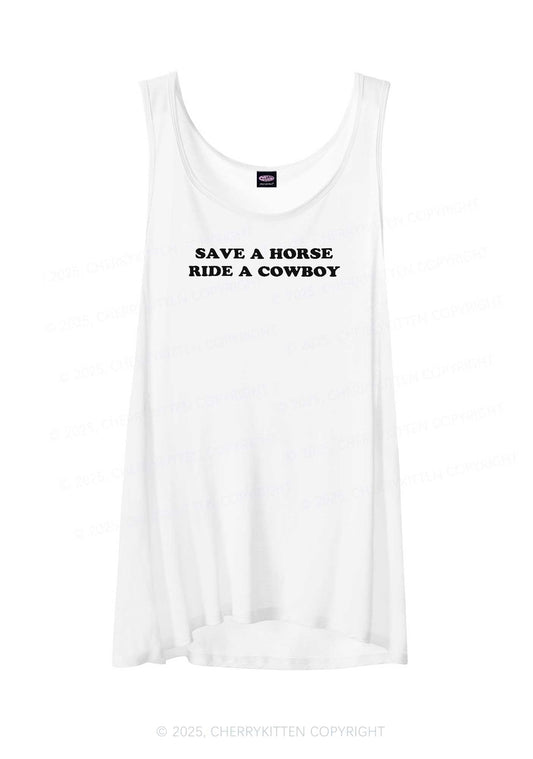 Save A Horse Y2K Sheer Boyfriend Tank Cherrykitten