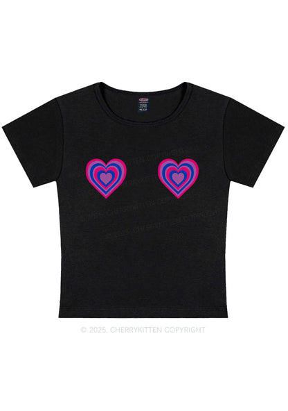 Bisexual Heart Pride Y2K Baby Tee Cherrykitten