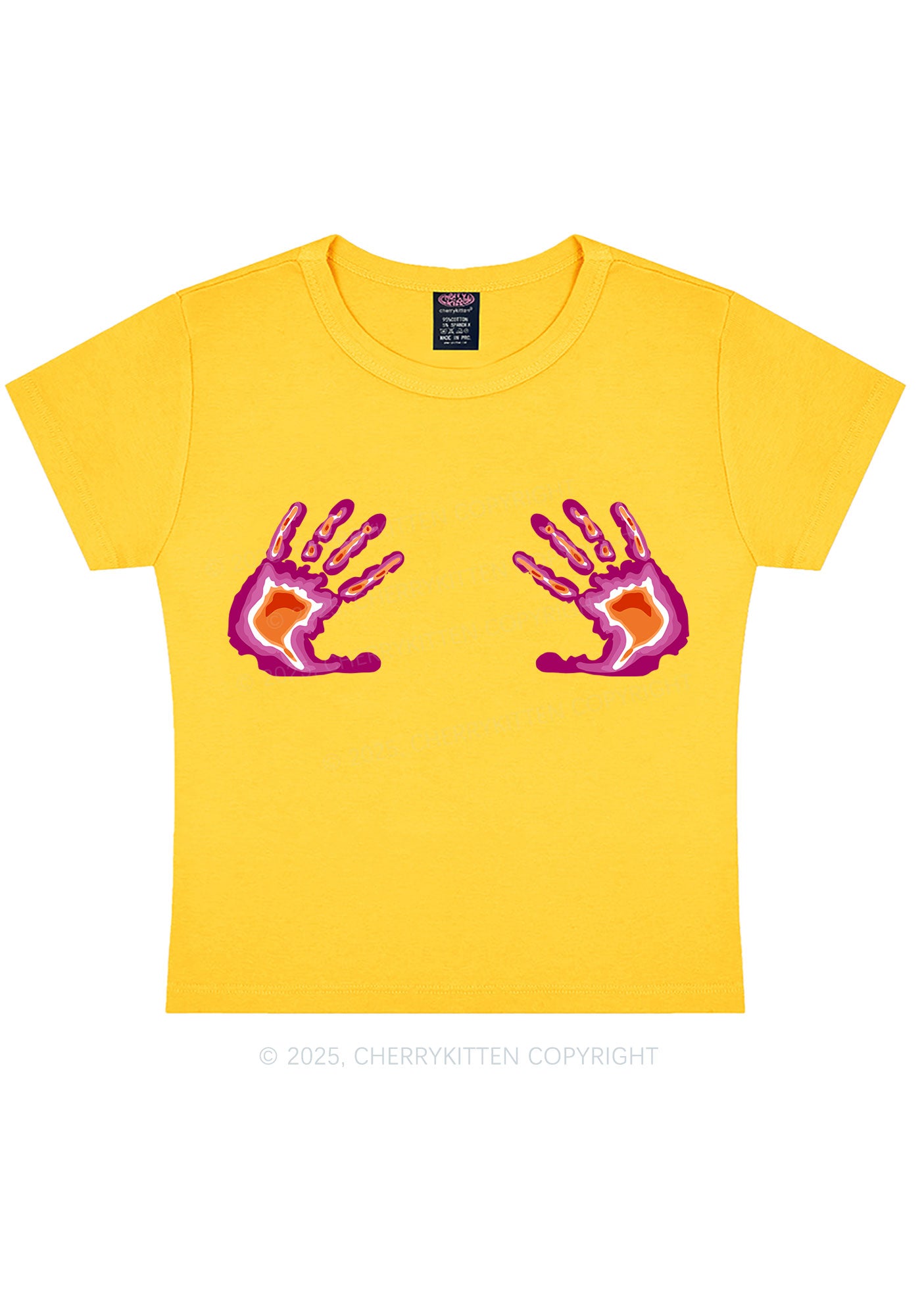 Lesbian Thermal Hands Y2K Baby Tee Cherrykitten