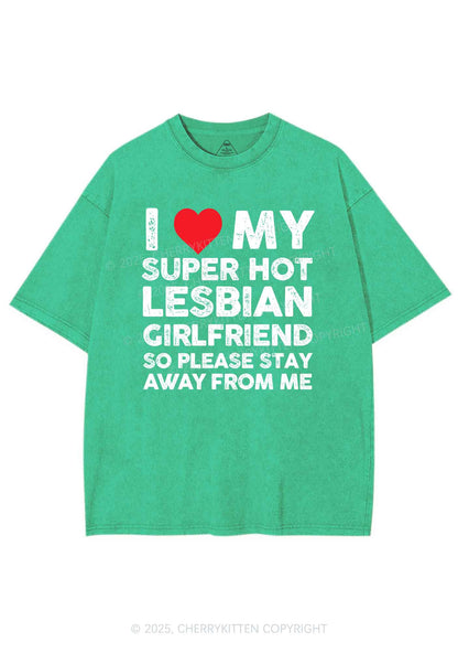 I Love My Hot GF Pride Y2K Shirts Washed Tee Cherrykitten