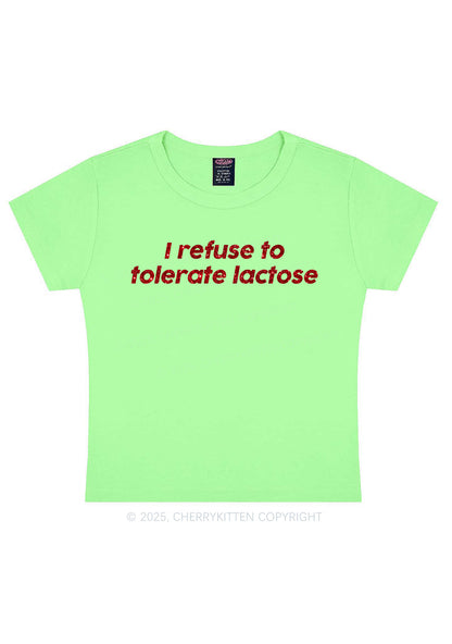 Glitter Refuse To Tolerate Lactose Y2K Baby Tee Cherrykitten