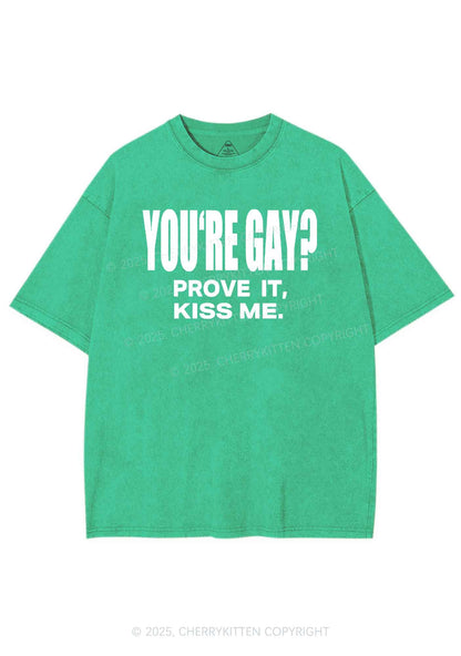 Prove It kiss Me Pride Y2K Shirts Washed Tee Cherrykitten