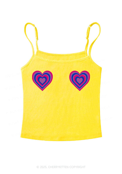 Bisexual Heart Pride Y2K Spaghetti Strap Cami Cherrykitten
