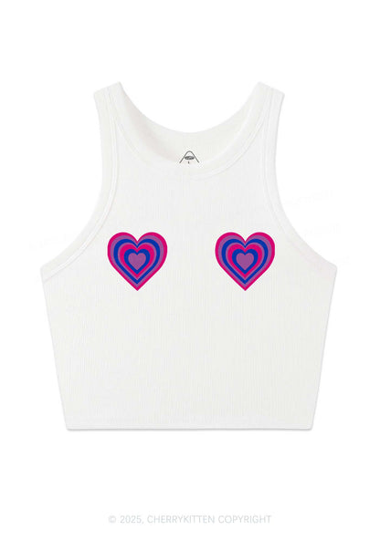 Bisexual Heart Pride Y2K Crop Tank Top Cherrykitten