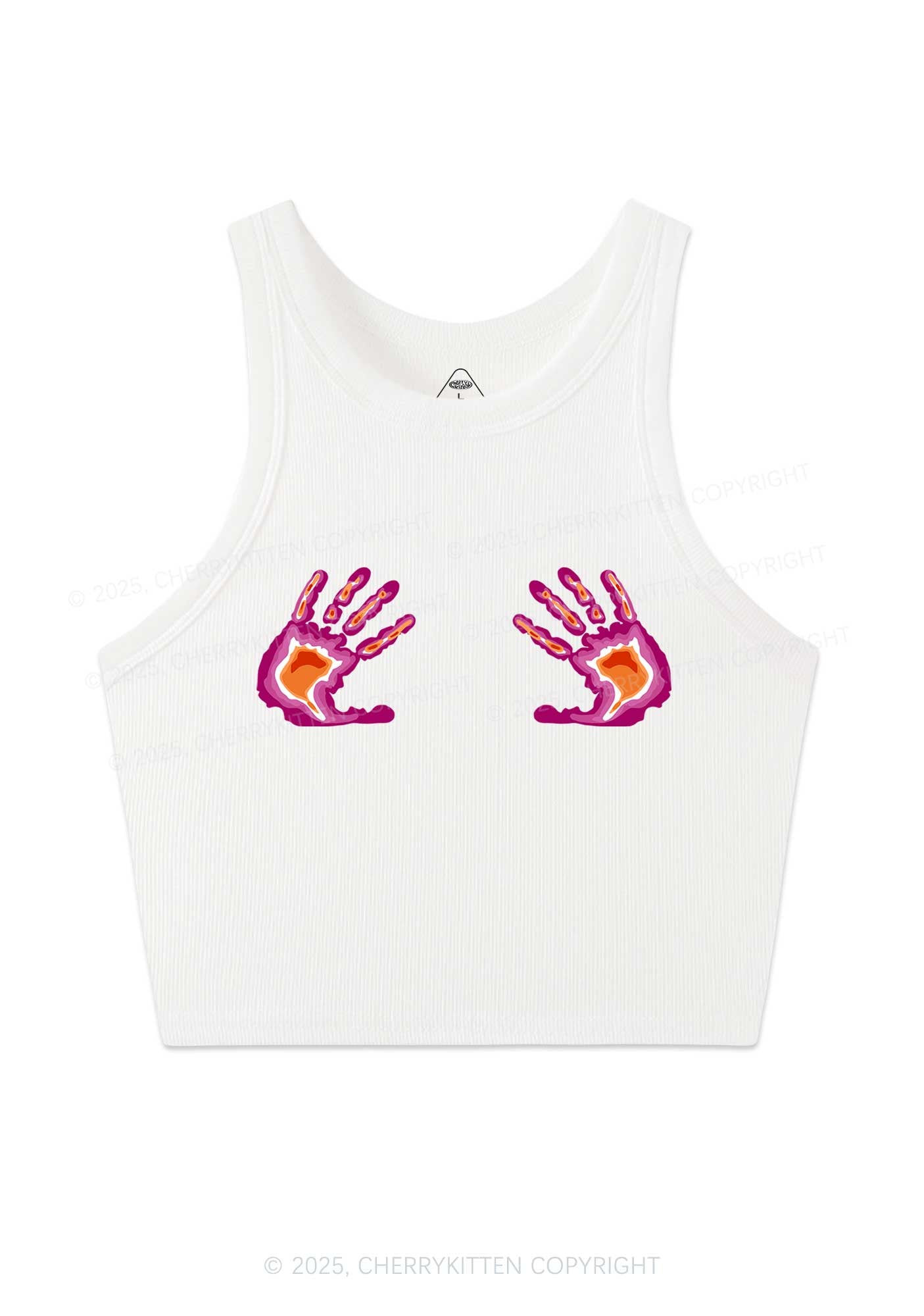 Lesbian Thermal Hands Y2K Crop Tank Top Cherrykitten
