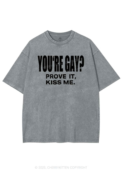 Prove It kiss Me Pride Y2K Shirts Washed Tee Cherrykitten