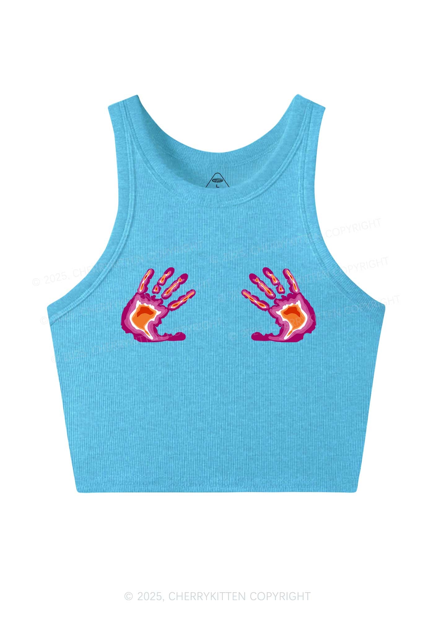 Lesbian Thermal Hands Y2K Crop Tank Top Cherrykitten