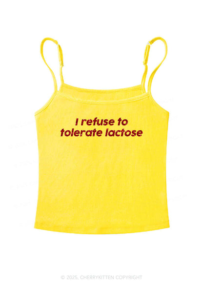 Glitter Refuse To Tolerate Lactose Y2K Spaghetti Strap Cami Cherrykitten