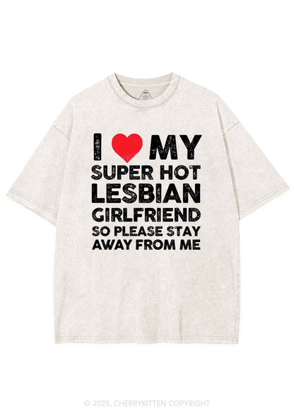 I Love My Hot GF Pride Y2K Shirts Washed Tee Cherrykitten