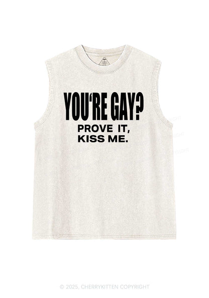 Prove It kiss Me Pride Y2K Washed Muscle Tank Cherrykitten