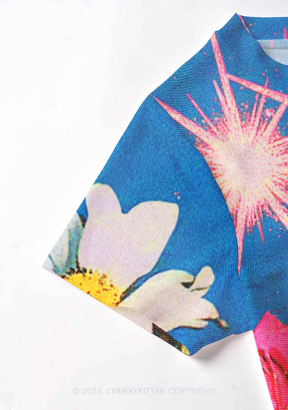 Blooming Flowers Y2K Mesh Crop Top Cherrykitten