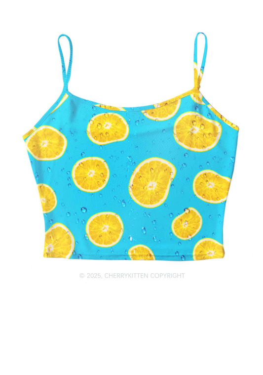 Yellow Lemon Y2K Mesh Cami Tank Cherrykitten