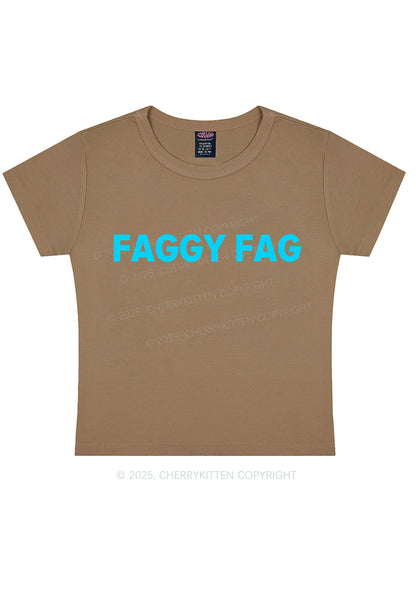 Faggy Fag Pride Y2K Baby Tee Cherrykitten