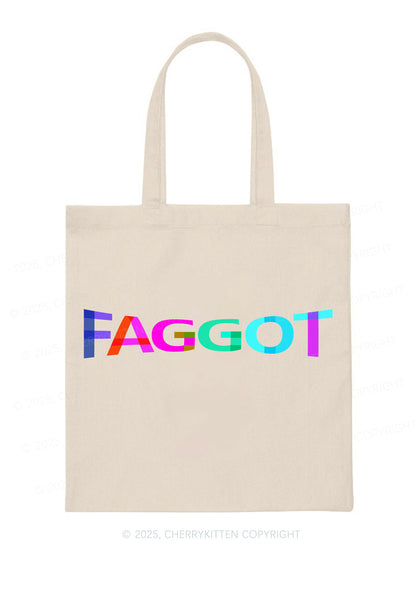 Colorful Faggot Pride Y2K Canvas Tote Bag Cherrykitten