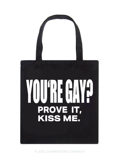 Prove It kiss Me Pride Y2K Canvas Tote Bag Cherrykitten