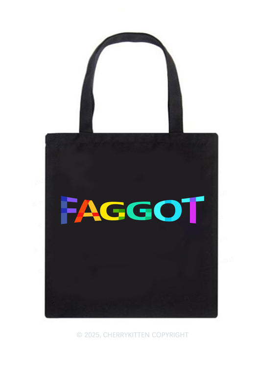 Colorful Faggot Pride Y2K Canvas Tote Bag Cherrykitten