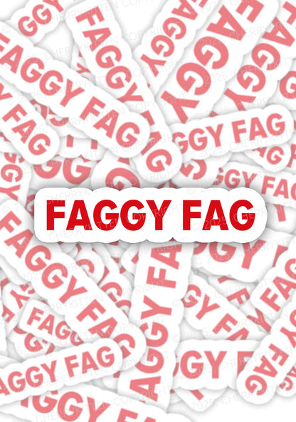Faggy Fag Pride 1Pc Y2K Sticker Cherrykitten