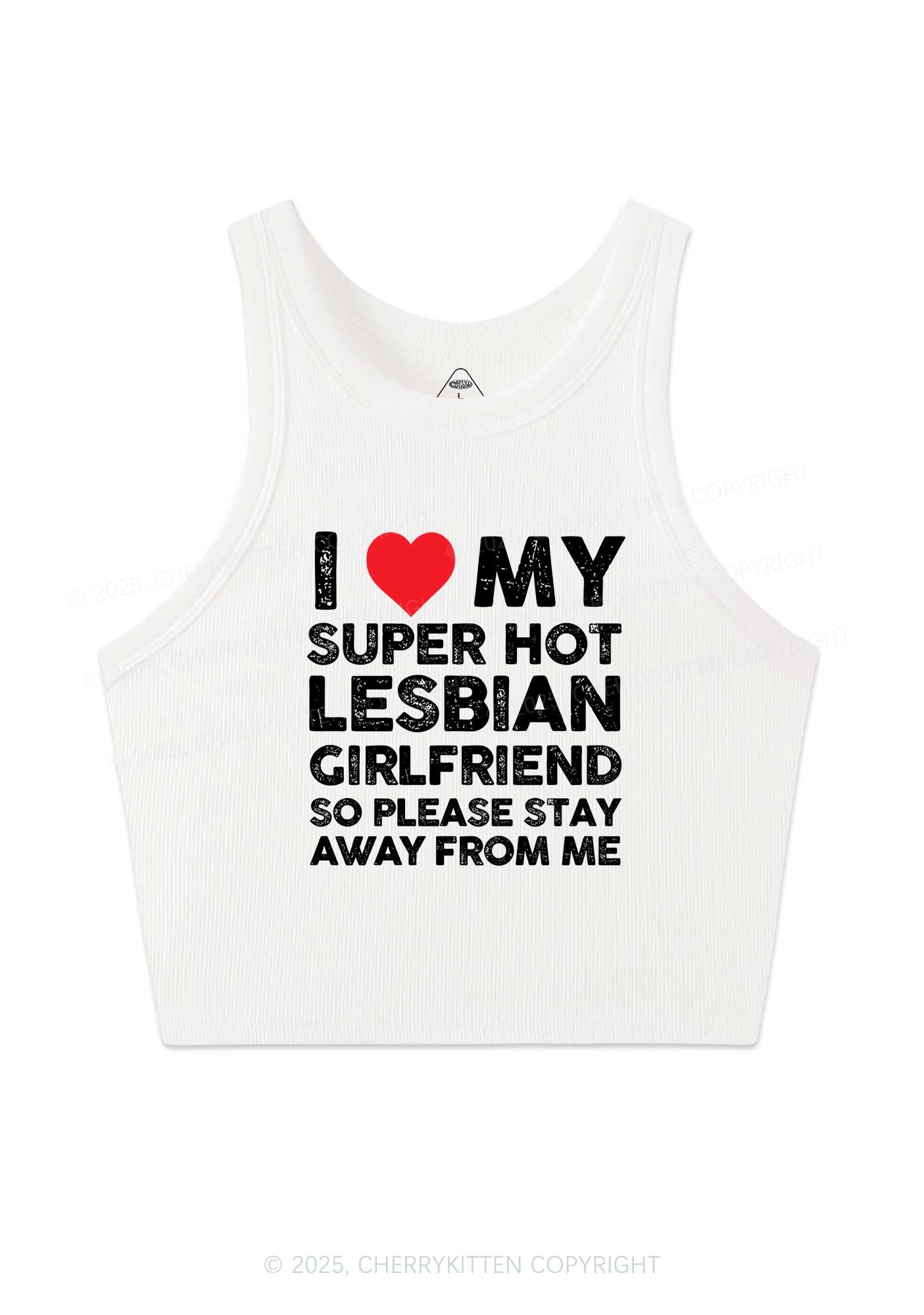 I Love My Hot GF Pride Y2K Crop Tank Top Cherrykitten