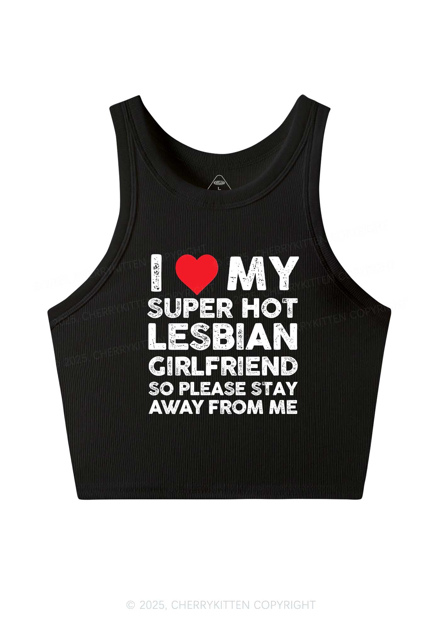 I Love My Hot GF Pride Y2K Crop Tank Top Cherrykitten