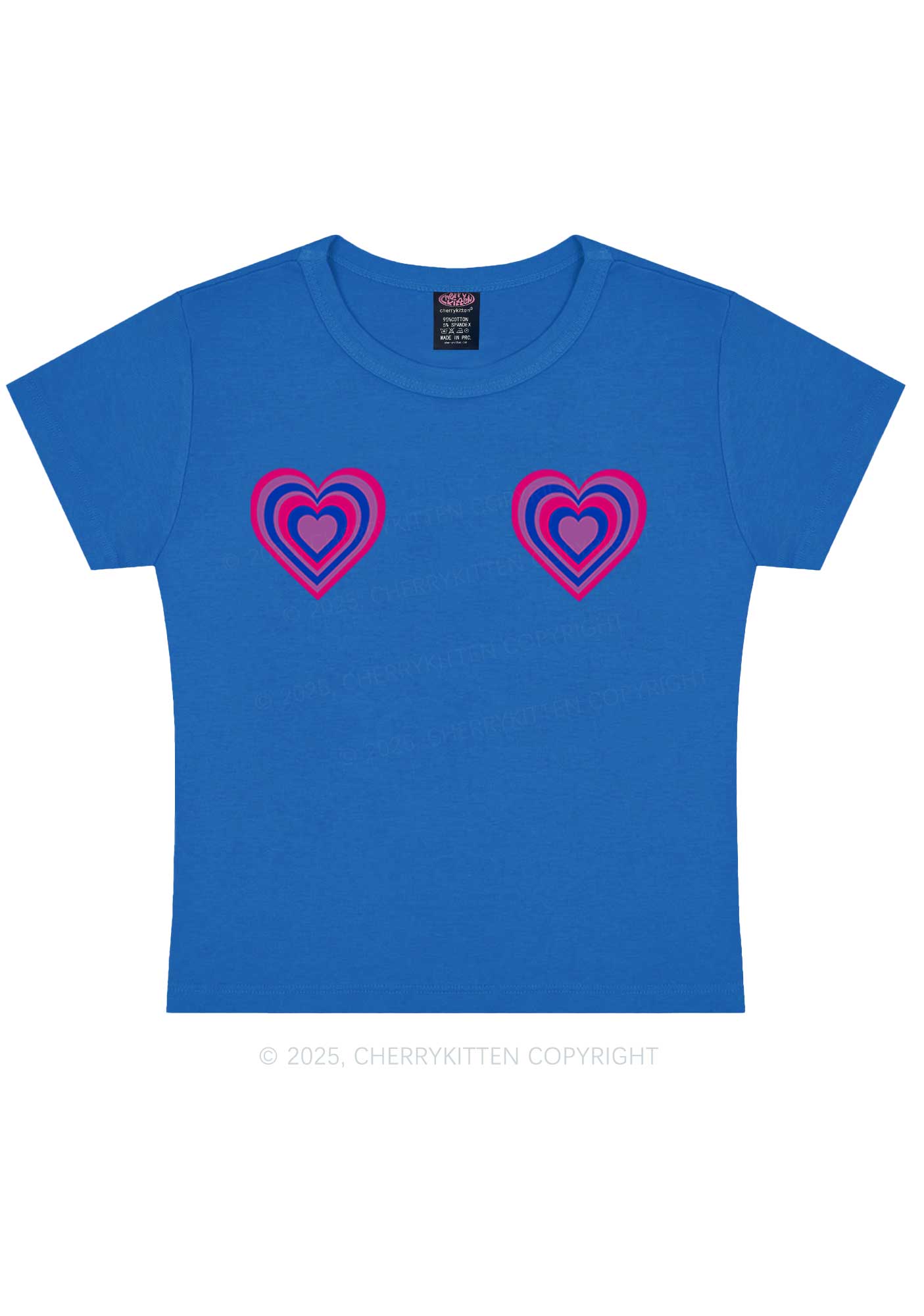 Bisexual Heart Pride Y2K Baby Tee Cherrykitten