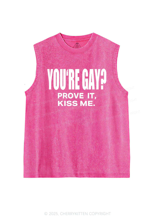 Prove It kiss Me Pride Y2K Washed Muscle Tank Cherrykitten