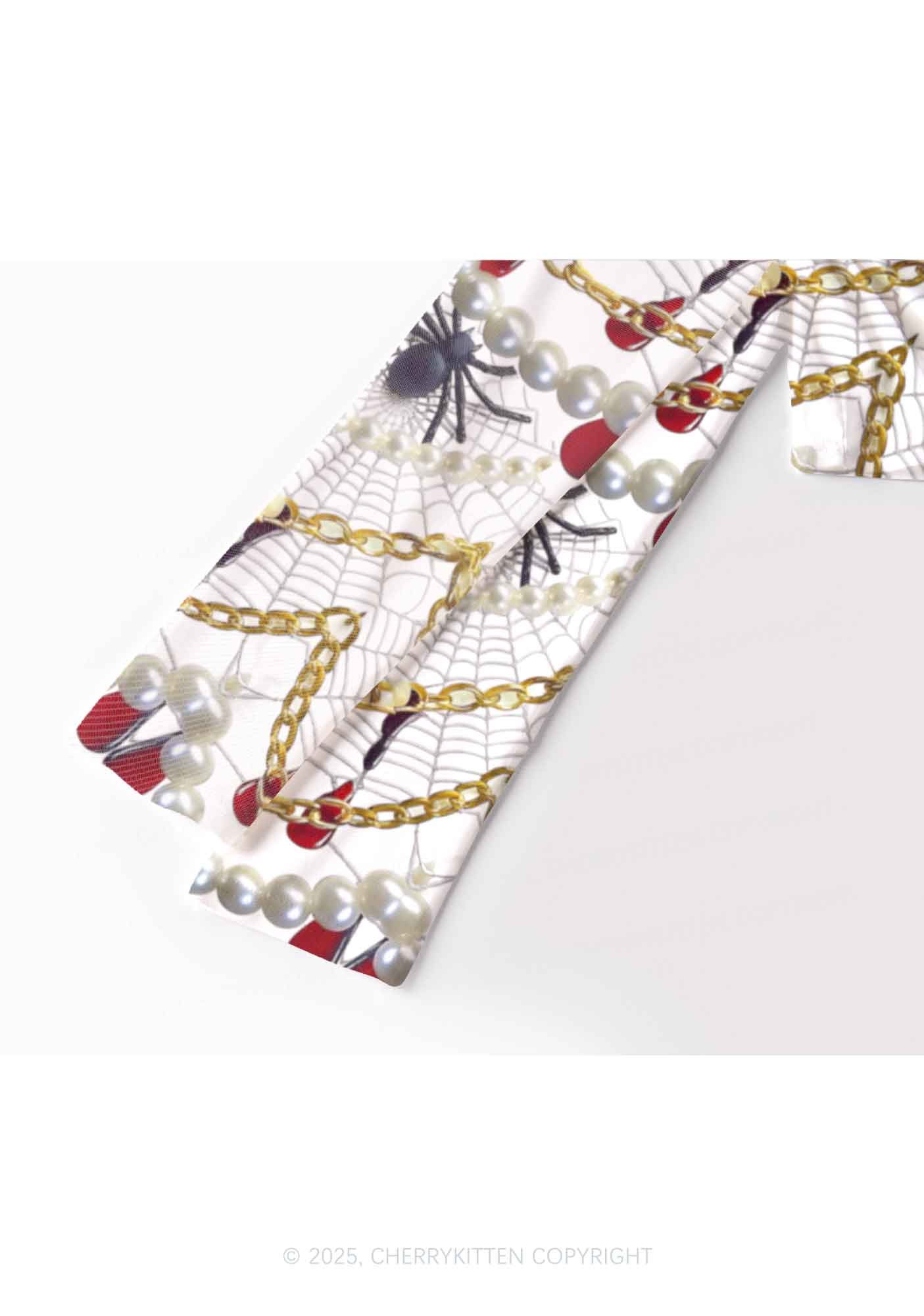 Jewelry Spider Y2K Mesh Long Sleeve Crop Top Cherrykitten