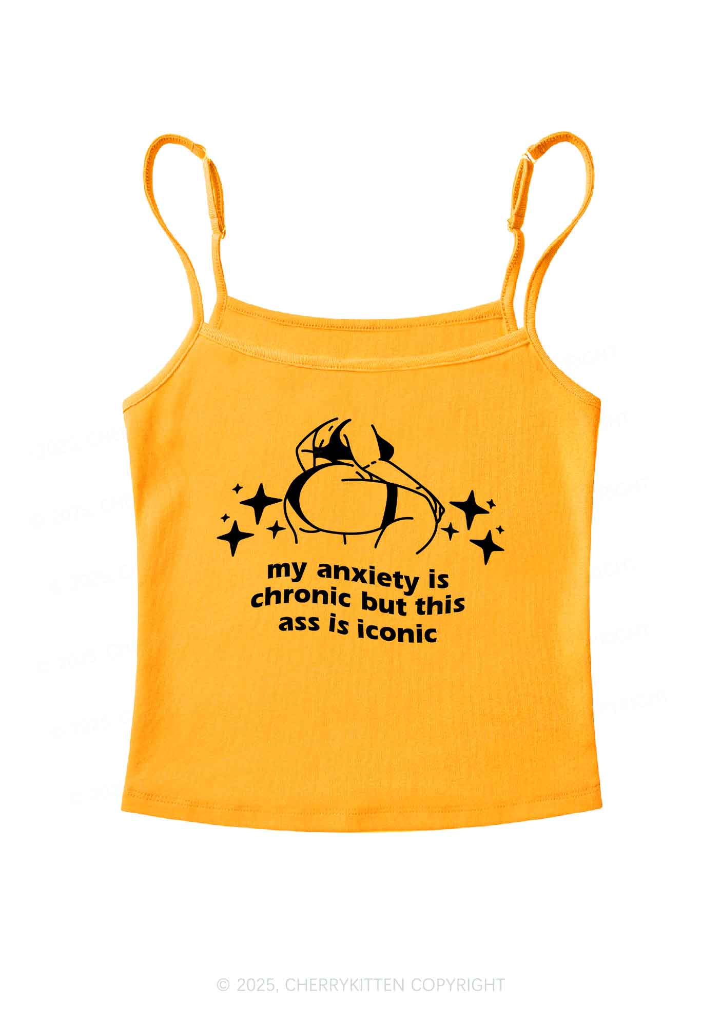 Anxiety Chronic Ass Iconic Y2K Spaghetti Strap Cami Cherrykitten