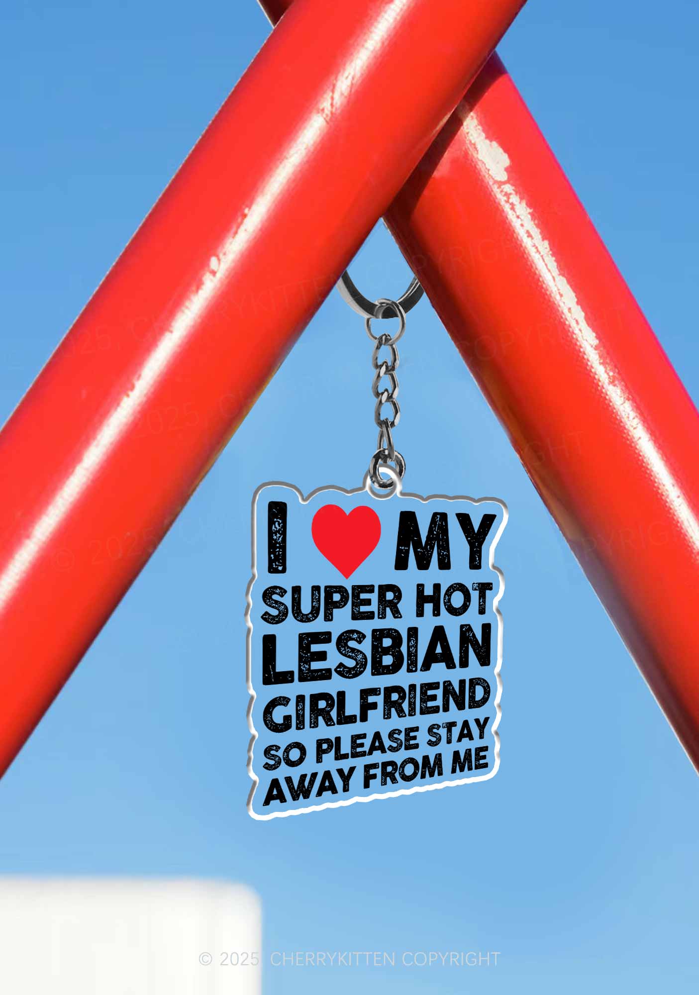 I Love My Hot GF Pride 1Pc Y2K Keychain Cherrykitten