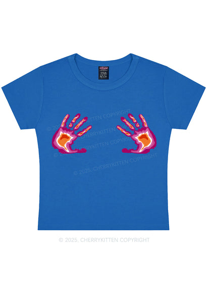 Lesbian Thermal Hands Y2K Baby Tee Cherrykitten